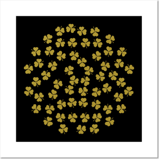 Shamrocks Gold for St Patricks Day Posters and Art